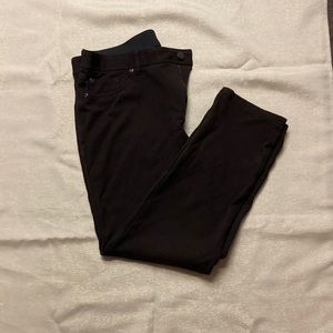 CHICOS chocolate knit stretch jeans size 2 short 12/14